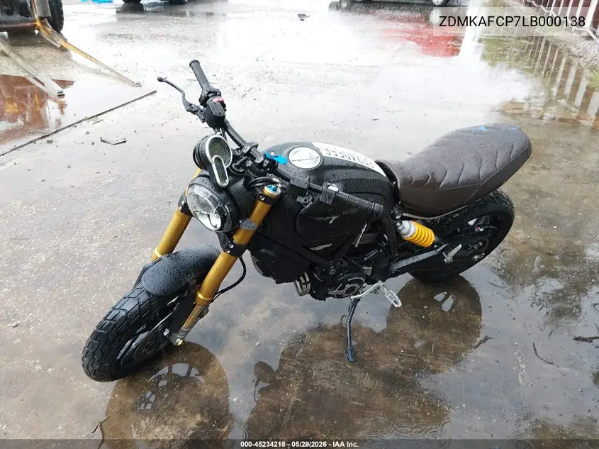 2020 Ducati Scrambler 1100/1100 Special/1100 Sport/1100 Dark Pro VIN: ZDMKAFCP7LB000138 Lot: 45234218