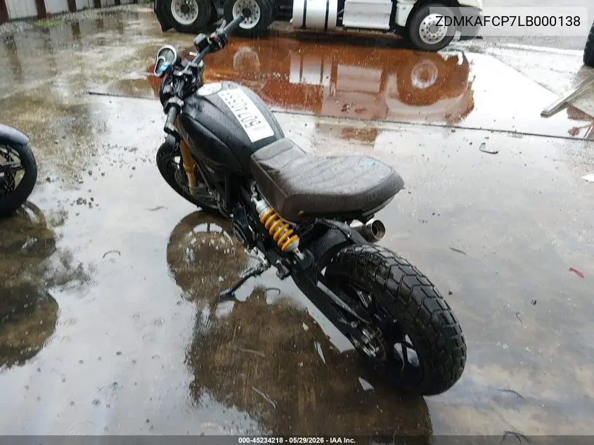 2020 Ducati Scrambler 1100/1100 Special/1100 Sport/1100 Dark Pro VIN: ZDMKAFCP7LB000138 Lot: 45234218