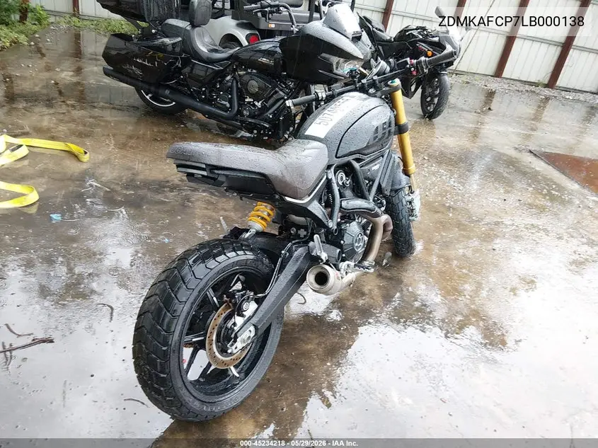 2020 Ducati Scrambler 1100/1100 Special/1100 Sport/1100 Dark Pro VIN: ZDMKAFCP7LB000138 Lot: 45234218