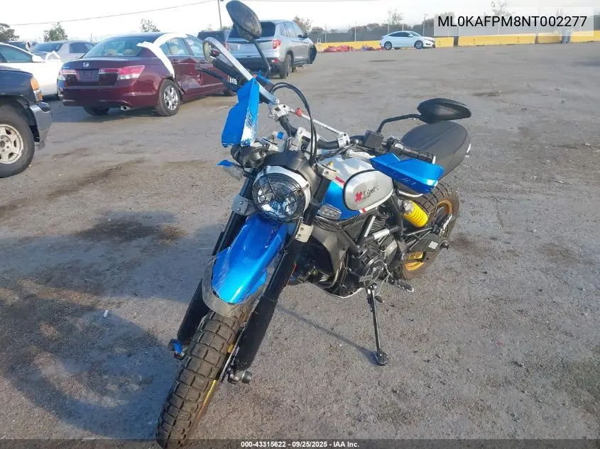 2022 Ducati Scrambler Desert Sled VIN: ML0KAFPM8NT002277 Lot: 43315622