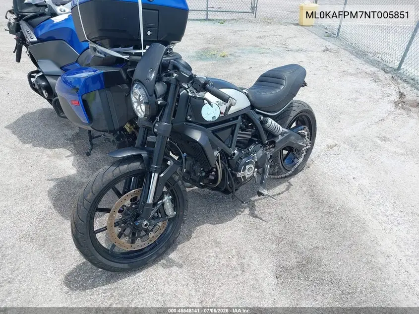 2022 Ducati Scrambler Desert Sled VIN: ML0KAFPM7NT005851 Lot: 45548141