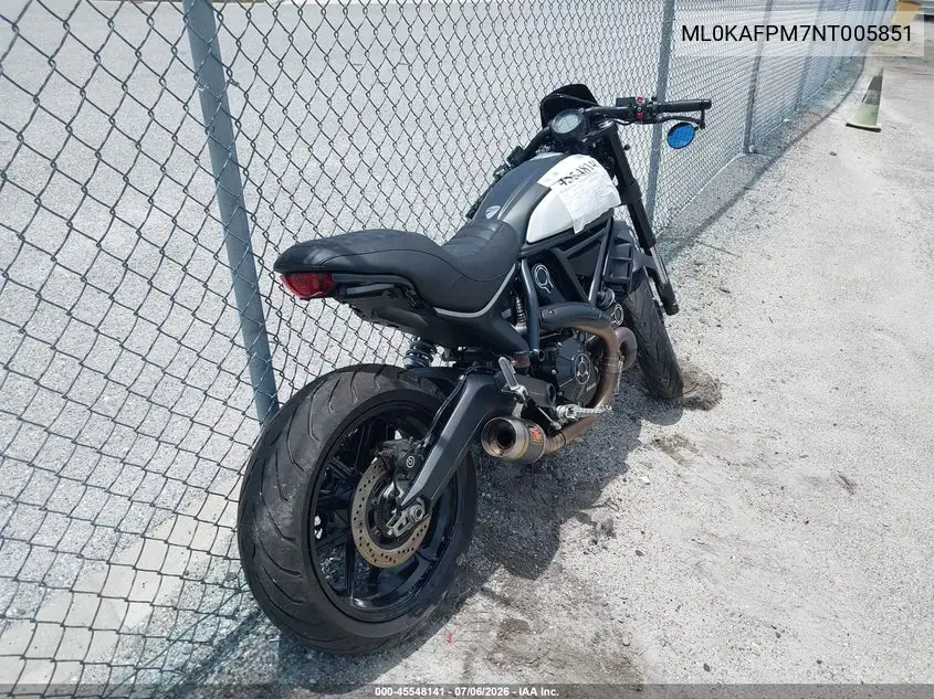 2022 Ducati Scrambler Desert Sled VIN: ML0KAFPM7NT005851 Lot: 45548141