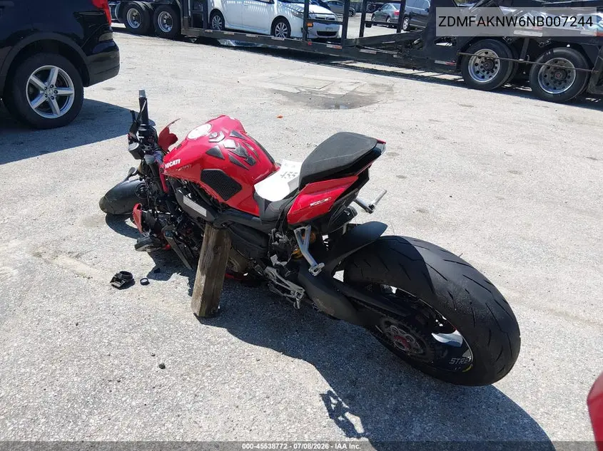 2022 Ducati Streetfighter V4/V4S VIN: ZDMFAKNW6NB007244 Lot: 45538772