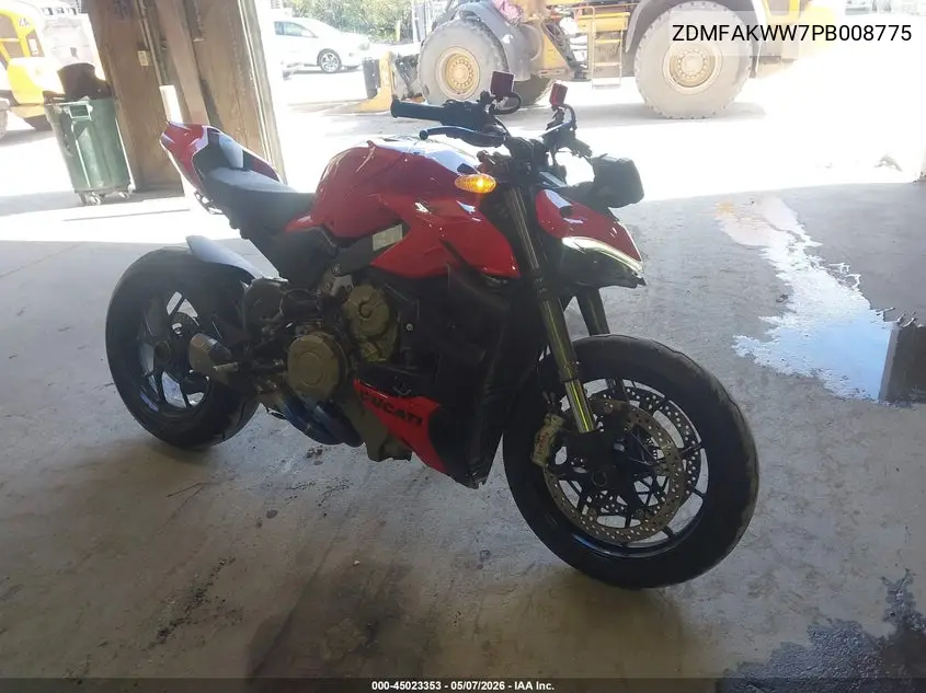 2023 Ducati Streetfighter V4/V4S VIN: ZDMFAKWW7PB008775 Lot: 45023353