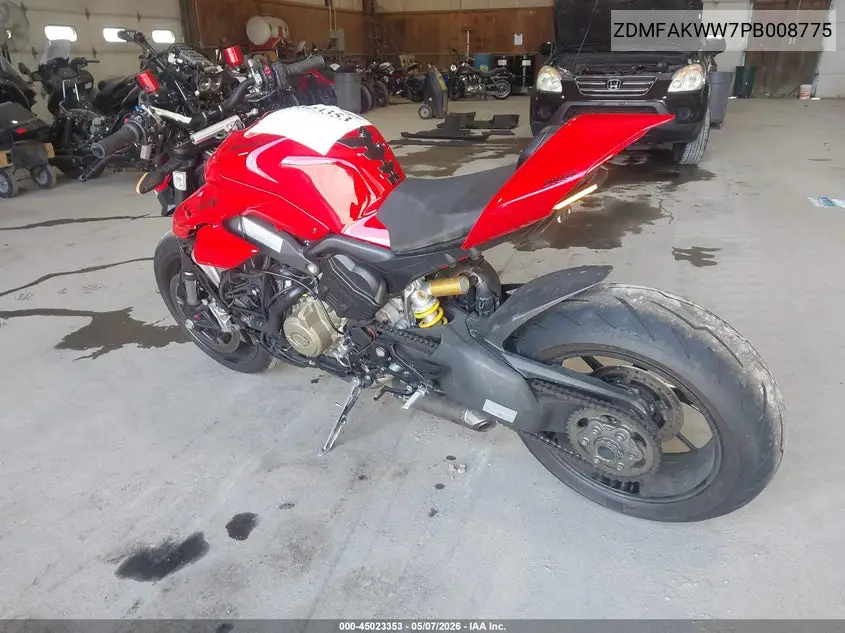 2023 Ducati Streetfighter V4/V4S VIN: ZDMFAKWW7PB008775 Lot: 45023353