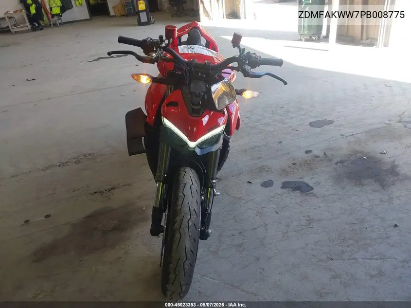 2023 Ducati Streetfighter V4/V4S VIN: ZDMFAKWW7PB008775 Lot: 45023353