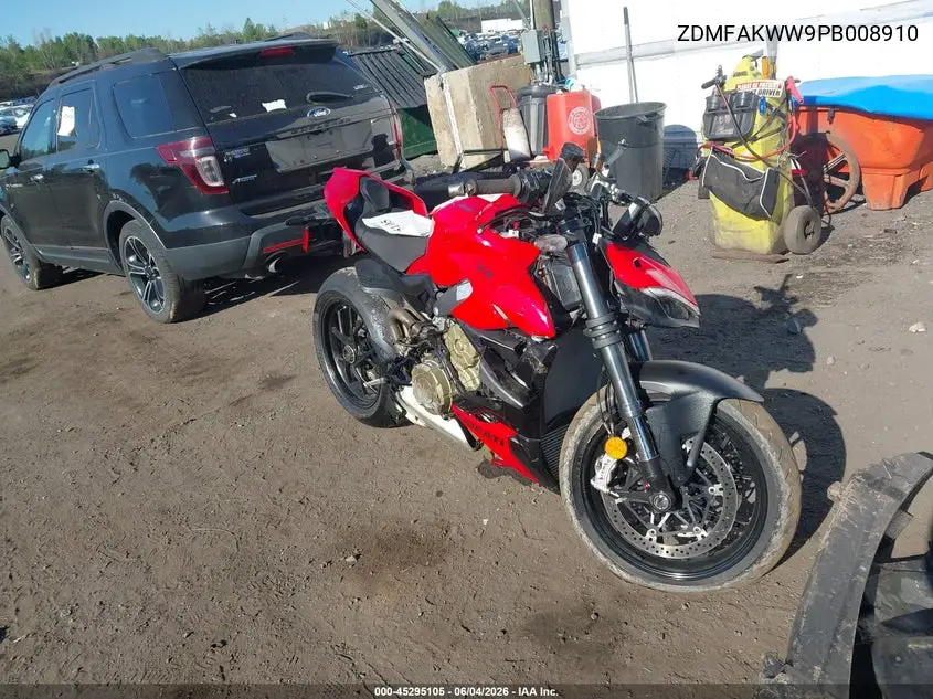 2023 Ducati Streetfighter V4/V4S VIN: ZDMFAKWW9PB008910 Lot: 45295105