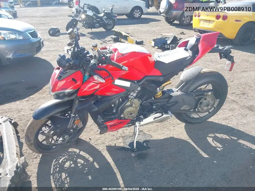 2023 Ducati Streetfighter V4/V4S VIN: ZDMFAKWW9PB008910 Lot: 45295105