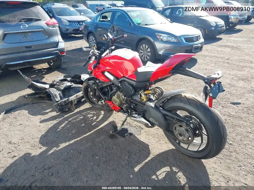 2023 Ducati Streetfighter V4/V4S VIN: ZDMFAKWW9PB008910 Lot: 45295105