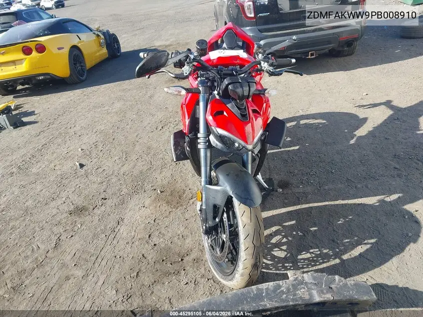 2023 Ducati Streetfighter V4/V4S VIN: ZDMFAKWW9PB008910 Lot: 45295105