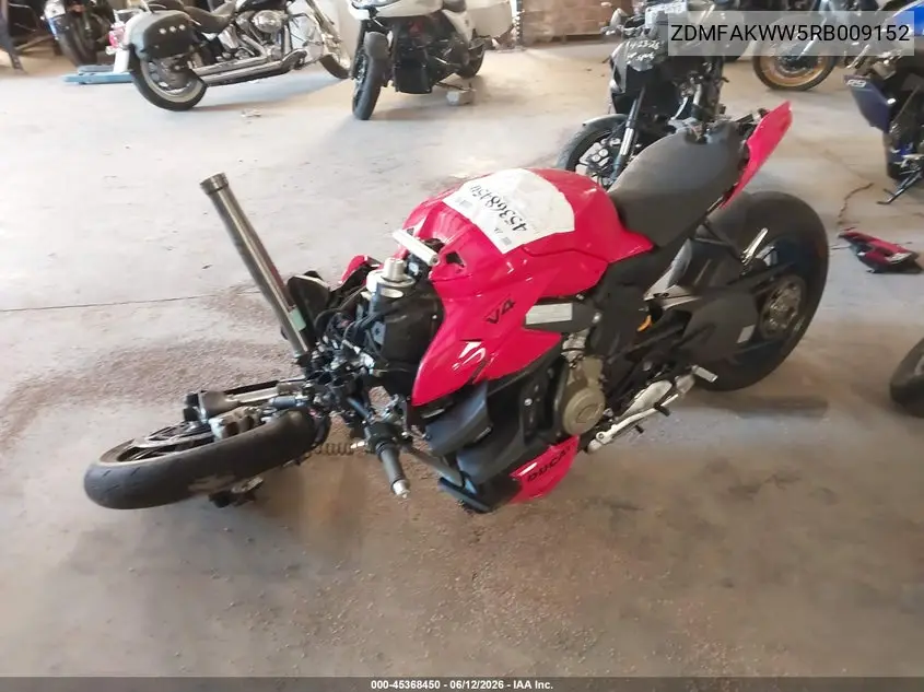 2024 Ducati Streetfighter V4/V4S VIN: ZDMFAKWW5RB009152 Lot: 45368450