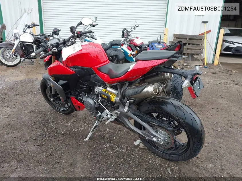 2025 Ducati Streetfighter V2/V2 S VIN: ZDMFAU8T0SB001254 Lot: 45092964