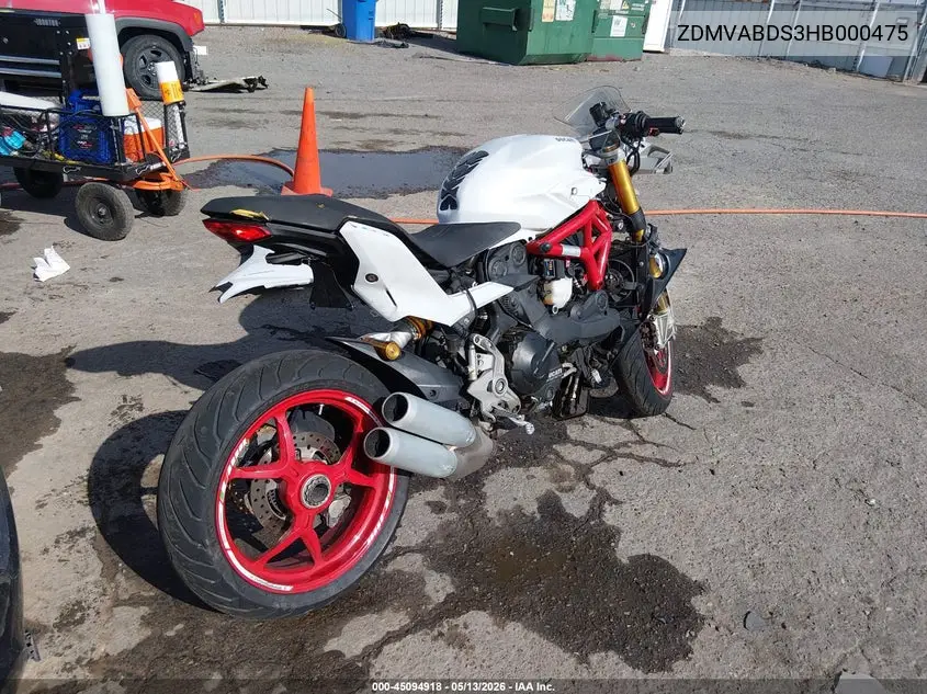2017 Ducati Supersport VIN: ZDMVABDS3HB000475 Lot: 45094918