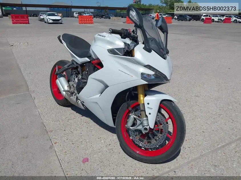 2017 Ducati Supersport VIN: ZDMVABDS5HB002373 Lot: 45585288