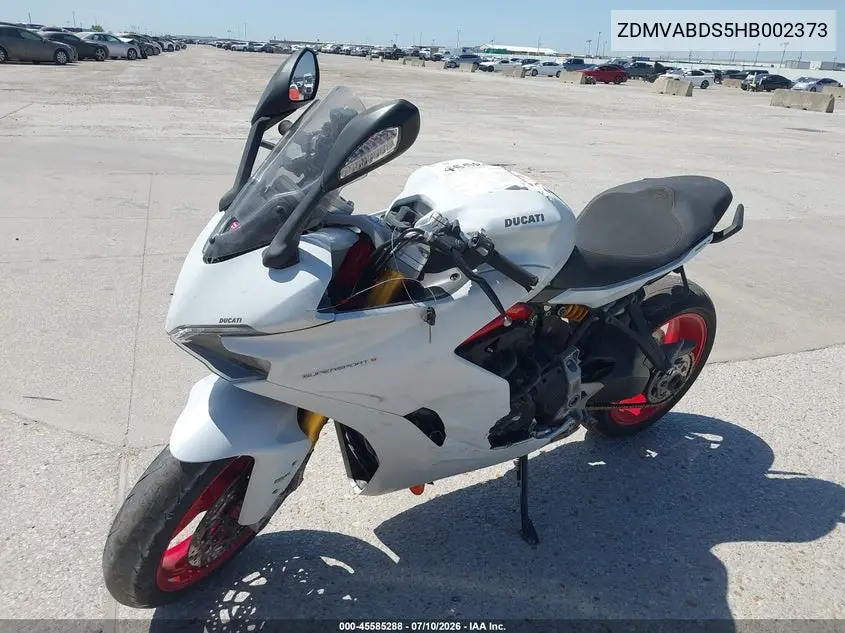 2017 Ducati Supersport VIN: ZDMVABDS5HB002373 Lot: 45585288