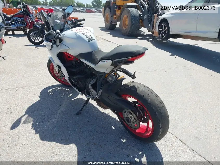 2017 Ducati Supersport VIN: ZDMVABDS5HB002373 Lot: 45585288