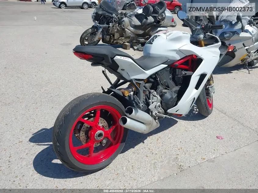 2017 Ducati Supersport VIN: ZDMVABDS5HB002373 Lot: 45585288