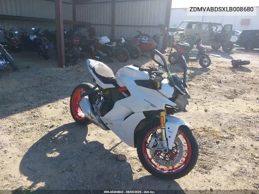 2020 Ducati Supersport VIN: ZDMVABDSXLB008680 Lot: 45304642