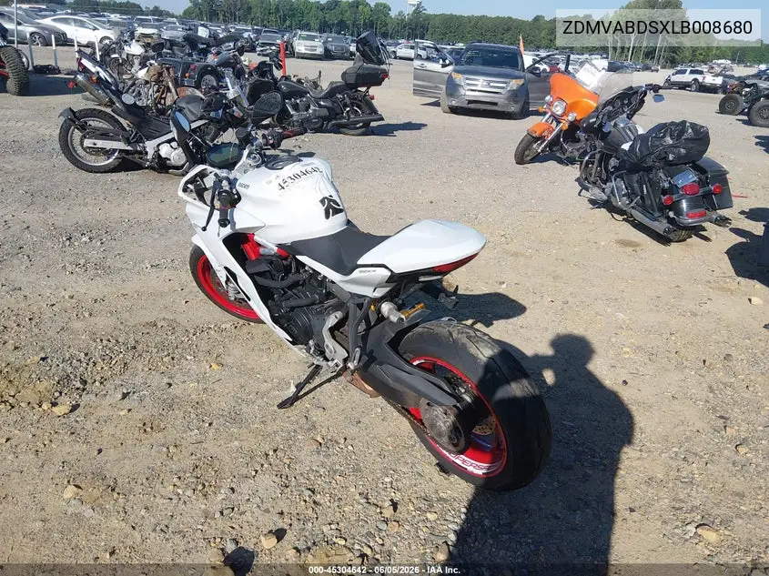 2020 Ducati Supersport VIN: ZDMVABDSXLB008680 Lot: 45304642