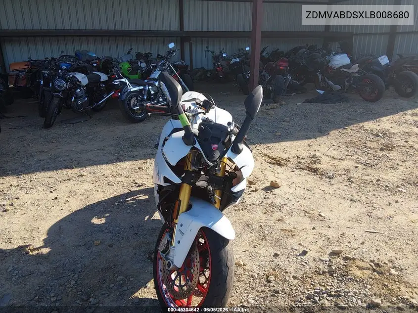 2020 Ducati Supersport VIN: ZDMVABDSXLB008680 Lot: 45304642