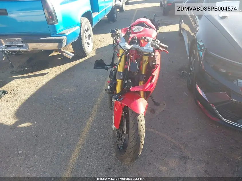2023 Ducati Supersport VIN: ZDMVABDS5PB004574 Lot: 45571449