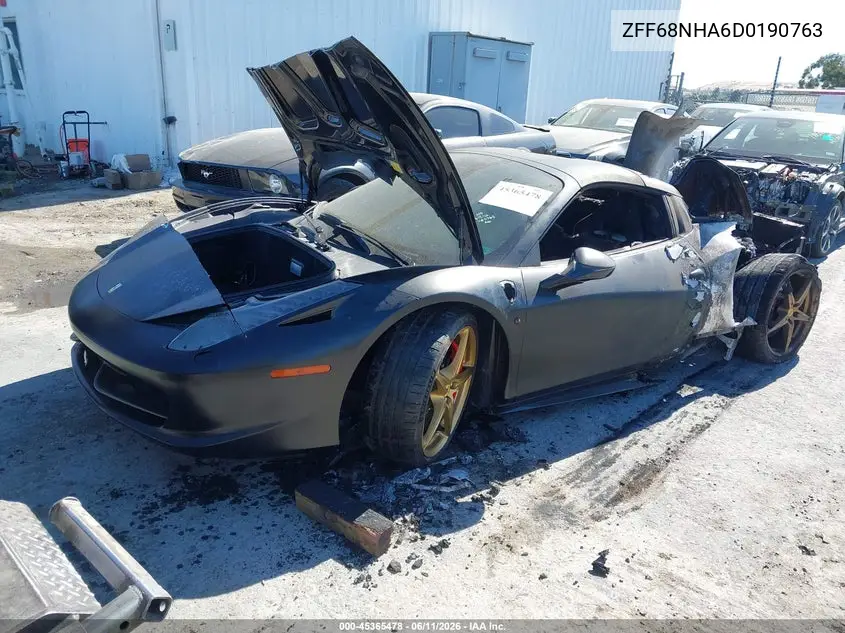 2013 Ferrari 458 Spider VIN: ZFF68NHA6D0190763 Lot: 45365478