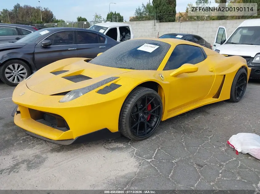 2013 Ferrari 458 Spider VIN: ZFF68NHA2D0190114 Lot: 45535805
