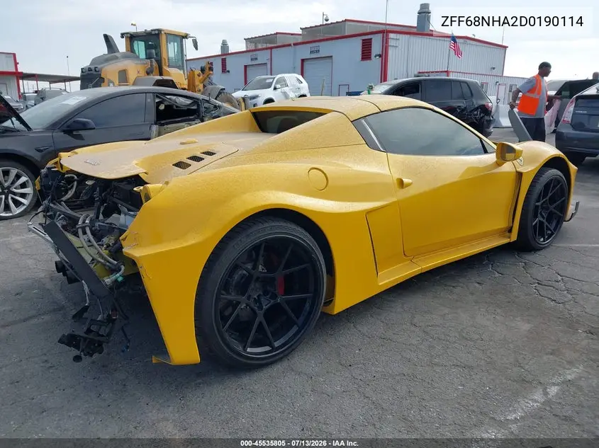 2013 Ferrari 458 Spider VIN: ZFF68NHA2D0190114 Lot: 45535805