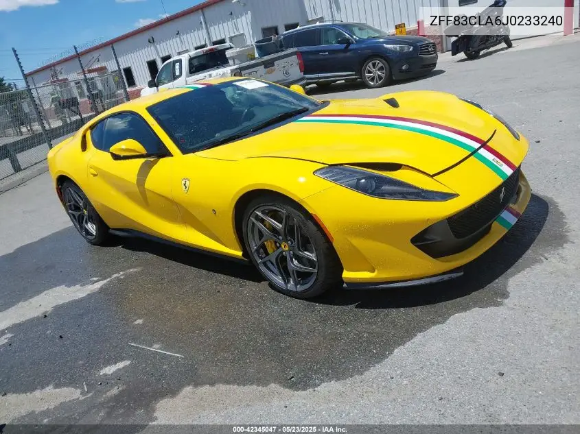 2018 Ferrari 812 Superfast VIN: ZFF83CLA6J0233240 Lot: 42345047