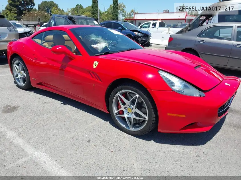 2010 Ferrari California VIN: ZFF65LJA1A0171217 Lot: 45378821