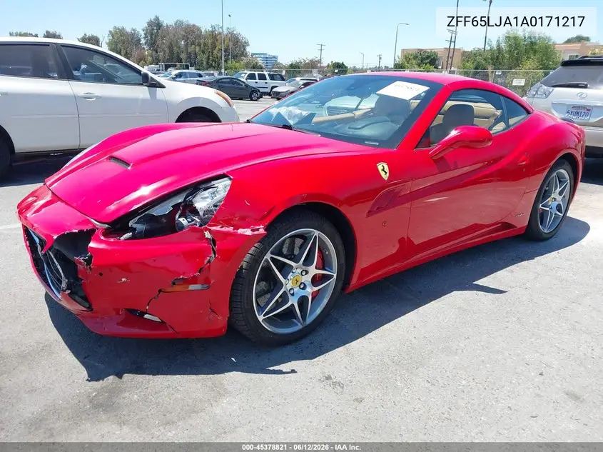 2010 Ferrari California VIN: ZFF65LJA1A0171217 Lot: 45378821