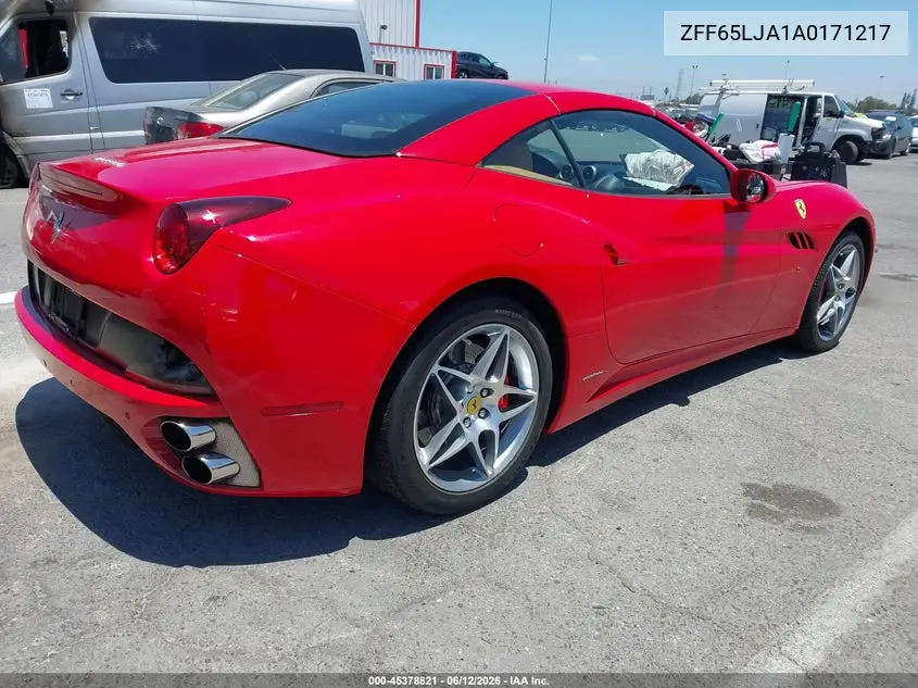2010 Ferrari California VIN: ZFF65LJA1A0171217 Lot: 45378821