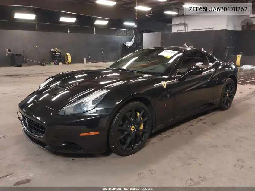 2011 Ferrari California VIN: ZFF65LJA6B0178262 Lot: 44081505