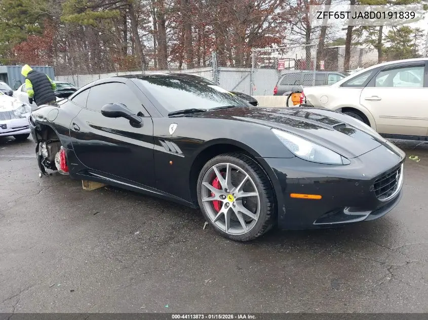 2013 Ferrari California VIN: ZFF65TJA8D0191839 Lot: 44113873