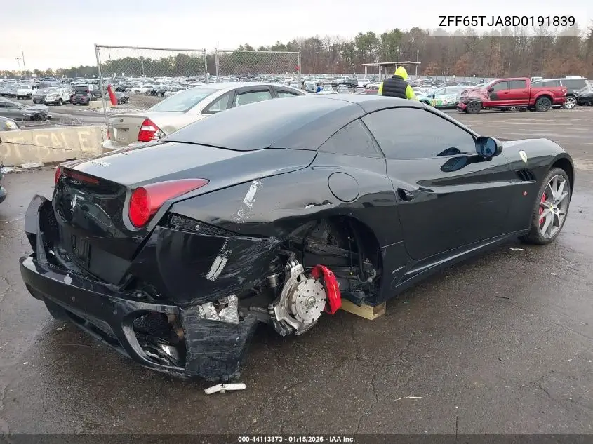 2013 Ferrari California VIN: ZFF65TJA8D0191839 Lot: 44113873