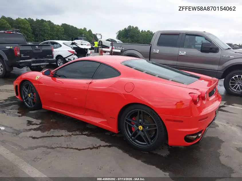 2007 Ferrari F430 Berlinetta/Berlinetta F1 VIN: ZFFEW58A870154062 Lot: 45585392