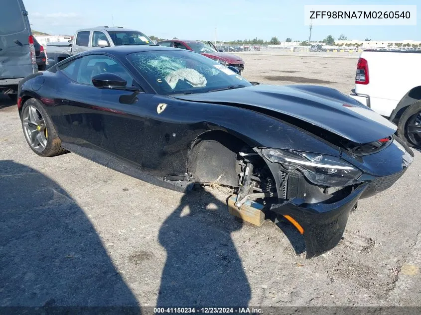2021 Ferrari Roma VIN: ZFF98RNA7M0260540 Lot: 41150234