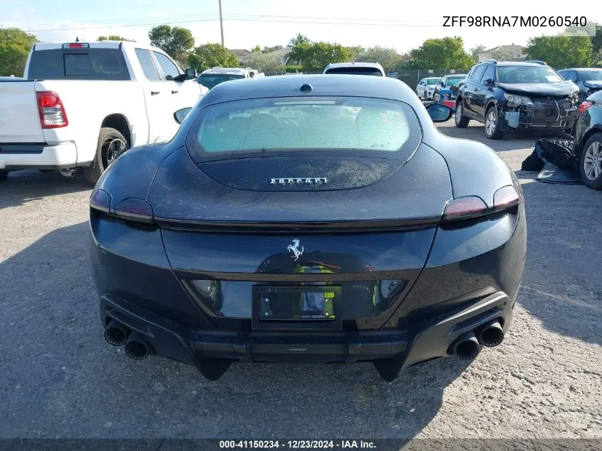 2021 Ferrari Roma VIN: ZFF98RNA7M0260540 Lot: 41150234