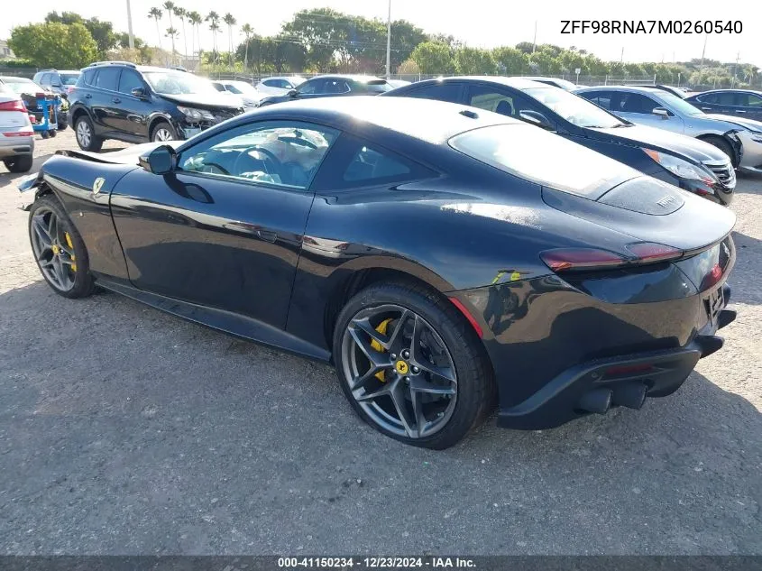 2021 Ferrari Roma VIN: ZFF98RNA7M0260540 Lot: 41150234