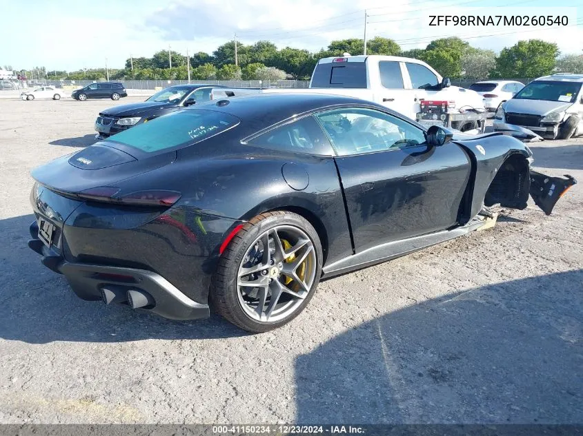 2021 Ferrari Roma VIN: ZFF98RNA7M0260540 Lot: 41150234