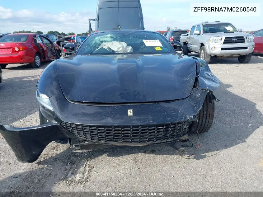 2021 Ferrari Roma VIN: ZFF98RNA7M0260540 Lot: 41150234