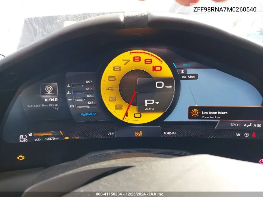 2021 Ferrari Roma VIN: ZFF98RNA7M0260540 Lot: 41150234