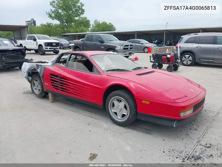 1986 Ferrari Testarossa VIN: ZFFSA17A4G0065813 Lot: 45075421