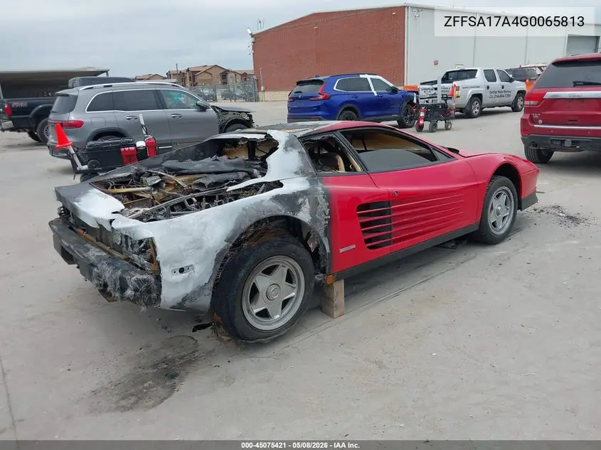 1986 Ferrari Testarossa VIN: ZFFSA17A4G0065813 Lot: 45075421