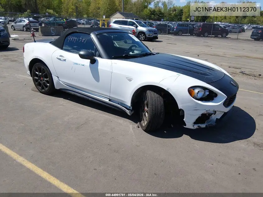 2017 Fiat 124 Spider Elaborazione Abarth VIN: JC1NFAEK3H0112370 Lot: 44991781