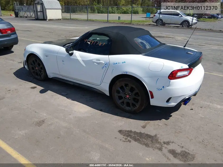 2017 Fiat 124 Spider Elaborazione Abarth VIN: JC1NFAEK3H0112370 Lot: 44991781