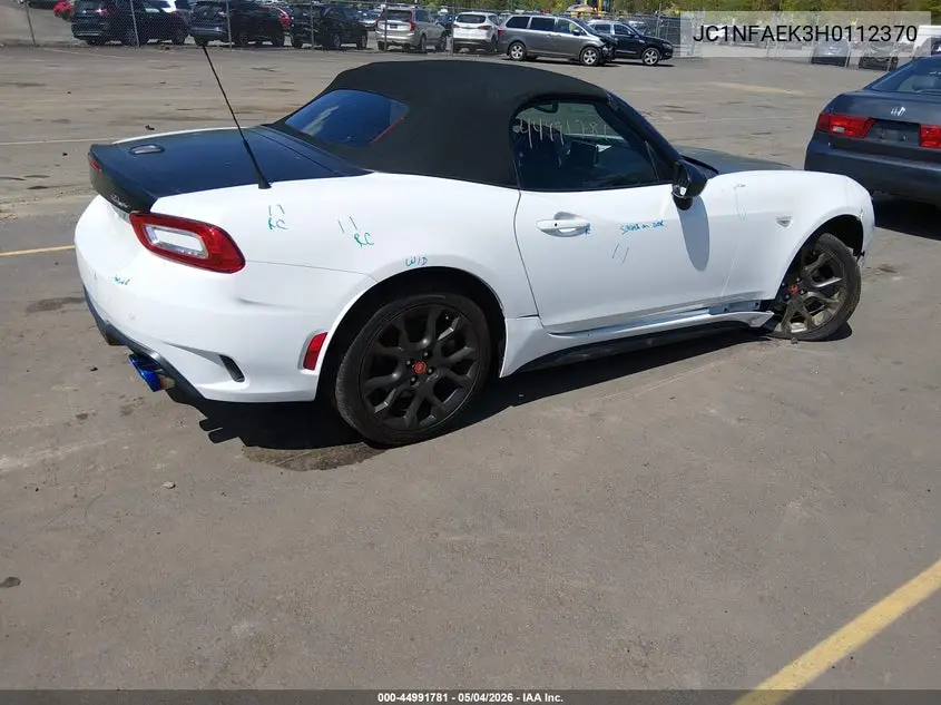 2017 Fiat 124 Spider Elaborazione Abarth VIN: JC1NFAEK3H0112370 Lot: 44991781