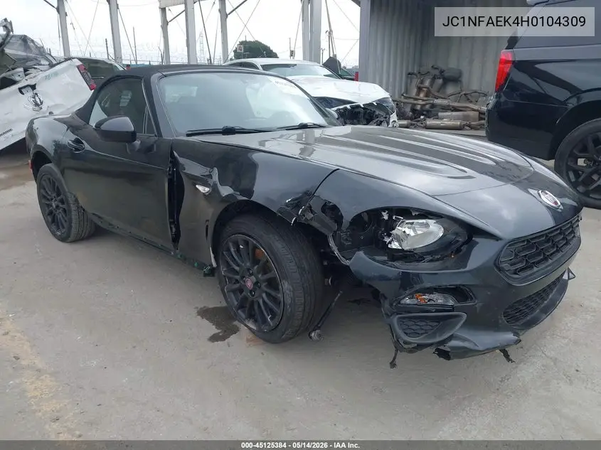 2017 Fiat 124 Spider Classica VIN: JC1NFAEK4H0104309 Lot: 45125384