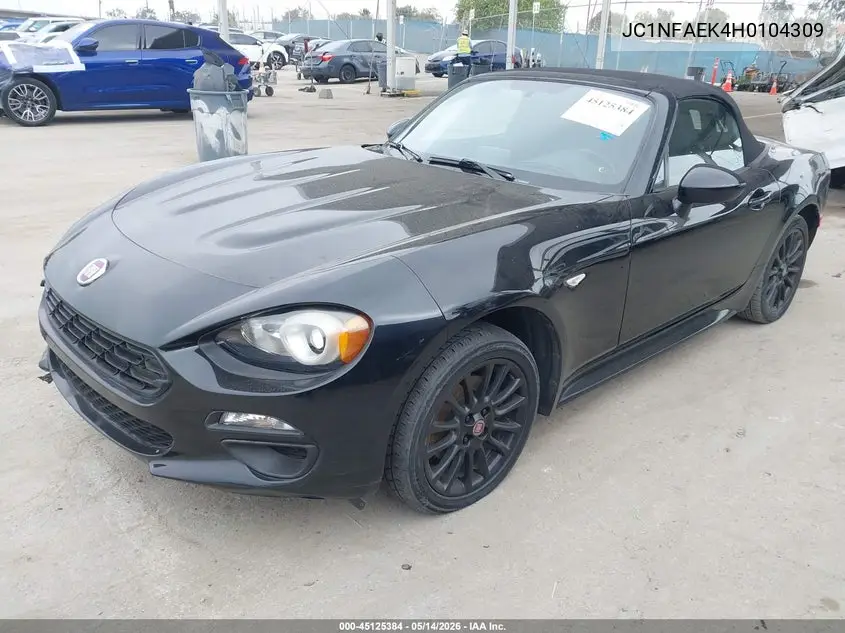 2017 Fiat 124 Spider Classica VIN: JC1NFAEK4H0104309 Lot: 45125384