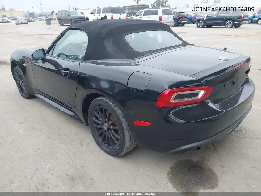 2017 Fiat 124 Spider Classica VIN: JC1NFAEK4H0104309 Lot: 45125384